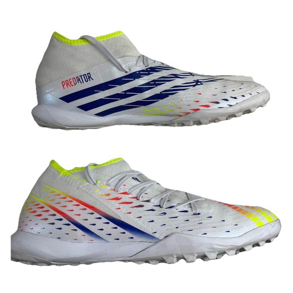 Adidas Mens White Predator Edge .3 TF Al Rihla Indoor Soccer Turf Cleat. Size 10 - Picture 8 of 13